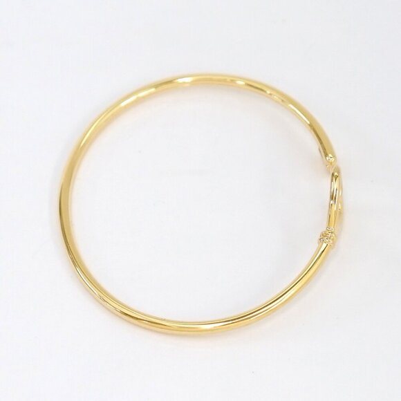 Tiffany & Co. Open Heart Key Bangle Bracelet 5.5" 18k Yellow Gold 750 Auth - Picture 3 of 6